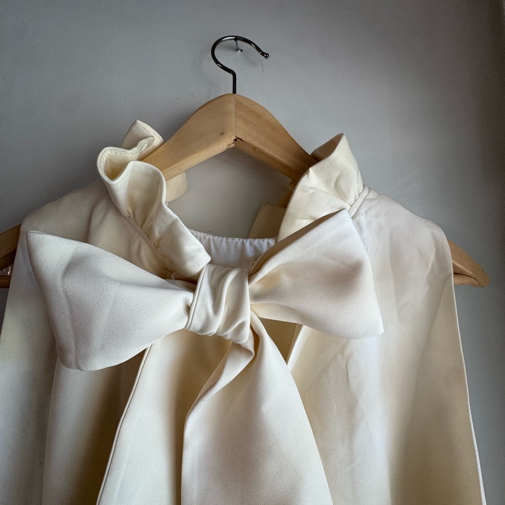 Tuckernuck Ivory Ruffle Neck Blouse - Picture 8 of 16